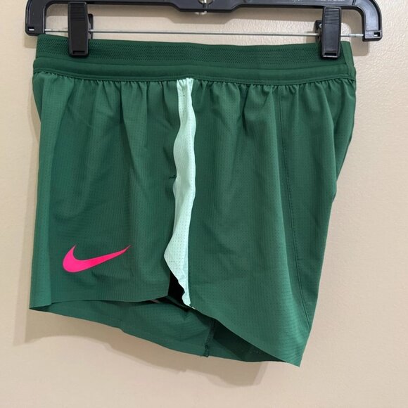 Nike Pro Elite Team 2” Running Shorts Womens M Made In USA Green DX8986-341 NEW - Picture 2 of 10